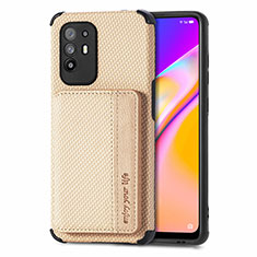 Oppo A94 5G用極薄ソフトケース シリコンケース 耐衝撃 全面保護 マグネット式 バンパー S01D Oppo ゴールド