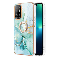 Oppo A94 5G用シリコンケース ソフトタッチラバー バタフライ パターン カバー アンド指輪 Y05B Oppo グリーン