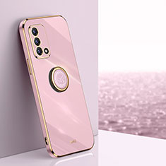 Oppo A95 4G用極薄ソフトケース シリコンケース 耐衝撃 全面保護 アンド指輪 マグネット式 バンパー XL1 Oppo ピンク