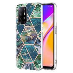 Oppo A95 5G用シリコンケース ソフトタッチラバー バタフライ パターン カバー Y01B Oppo モスグリー