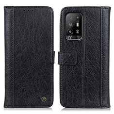 Oppo A95 5G用手帳型 レザーケース スタンド カバー M10L Oppo ブラック