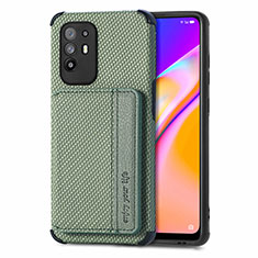 Oppo A95 5G用極薄ソフトケース シリコンケース 耐衝撃 全面保護 マグネット式 バンパー S01D Oppo グリーン