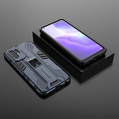 Oppo A95 5G用ハイブリットバンパーケース スタンド プラスチック 兼シリコーン カバー マグネット式 T02 Oppo ネイビー