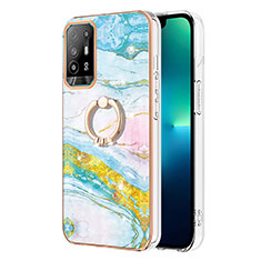 Oppo A95 5G用シリコンケース ソフトタッチラバー バタフライ パターン カバー アンド指輪 Y05B Oppo カラフル