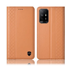 Oppo A95 5G用手帳型 レザーケース スタンド カバー H07P Oppo オレンジ