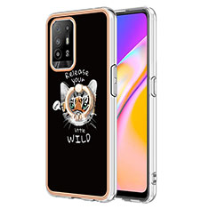 Oppo A95 5G用シリコンケース ソフトタッチラバー バタフライ パターン カバー アンド指輪 YB2 Oppo マルチカラー