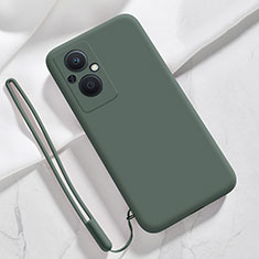 Oppo A96 5G用360度 フルカバー極薄ソフトケース シリコンケース 耐衝撃 全面保護 バンパー S02 Oppo モスグリー