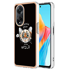 Oppo A98 5G用シリコンケース ソフトタッチラバー バタフライ パターン カバー アンド指輪 YB2 Oppo マルチカラー