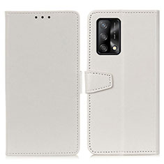 Oppo F19用手帳型 レザーケース スタンド カバー A06D Oppo ホワイト