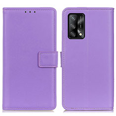 Oppo F19用手帳型 レザーケース スタンド カバー A08D Oppo パープル