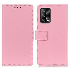 Oppo F19用手帳型 レザーケース スタンド カバー M08L Oppo ピンク