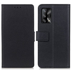 Oppo F19用手帳型 レザーケース スタンド カバー M08L Oppo ブラック