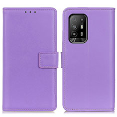 Oppo F19 Pro+ Plus 5G用手帳型 レザーケース スタンド カバー A08D Oppo パープル