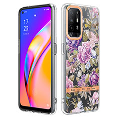 Oppo F19 Pro+ Plus 5G用シリコンケース ソフトタッチラバー バタフライ パターン カバー Y06B Oppo ラベンダー