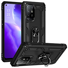 Oppo F19 Pro+ Plus 5G用ハイブリットバンパーケース プラスチック アンド指輪 マグネット式 MQ3 Oppo ブラック