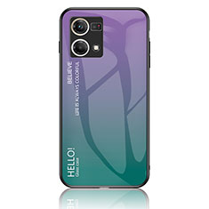 Oppo F21 Pro 4G用ハイブリットバンパーケース プラスチック 鏡面 虹 グラデーション 勾配色 カバー LS1 Oppo マルチカラー