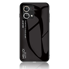Oppo F21 Pro 4G用ハイブリットバンパーケース プラスチック 鏡面 虹 グラデーション 勾配色 カバー LS1 Oppo ブラック