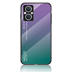 Oppo F21s Pro 5G用ハイブリットバンパーケース プラスチック 鏡面 虹 グラデーション 勾配色 カバー LS1 Oppo マルチカラー