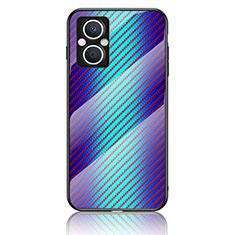 Oppo F21s Pro 5G用ハイブリットバンパーケース プラスチック 鏡面 虹 グラデーション 勾配色 カバー LS2 Oppo ネイビー