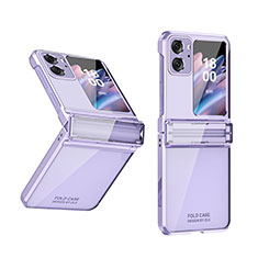 Oppo Find N2 Flip 5G用ハードケース プラスチック 質感もマット 前面と背面 360度 フルカバー ZL3 Oppo パープル