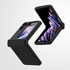 Oppo Find N2 Flip 5G用ハードケース プラスチック 質感もマット 前面と背面 360度 フルカバー ZL5 Oppo ブラック