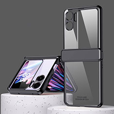 Oppo Find N2 Flip 5G用ハードケース プラスチック 質感もマット 前面と背面 360度 フルカバー ZL8 Oppo ブラック