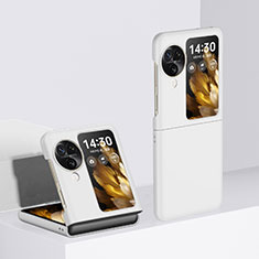 Oppo Find N3 Flip 5G用ハードケース プラスチック 質感もマット 前面と背面 360度 フルカバー QH3 Oppo ホワイト