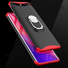 Oppo Find X Super Flash Edition用ハードケース プラスチック 質感もマット 前面と背面 360度 フルカバー アンド指輪 Oppo レッド・ブラック