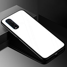 Oppo Find X2用ハイブリットバンパーケース プラスチック 鏡面 虹 グラデーション 勾配色 カバー H01 Oppo ホワイト