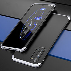 Oppo Find X2 Lite用ケース 高級感 手触り良い アルミメタル 製の金属製 カバー Oppo シルバー・ブラック
