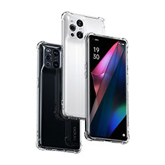 Oppo Find X3 5G用極薄ソフトケース シリコンケース 耐衝撃 全面保護 クリア透明 T04 Oppo クリア