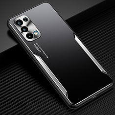 Oppo Find X3 Lite 5G用ケース 高級感 手触り良い アルミメタル 製の金属製 カバー M03 Oppo シルバー