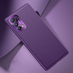 Oppo Find X3 Lite 5G用ケース 高級感 手触り良いレザー柄 S01 Oppo パープル