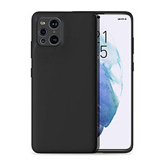 Oppo Find X3 Pro 5G用360度 フルカバー極薄ソフトケース シリコンケース 耐衝撃 全面保護 バンパー Oppo ブラック