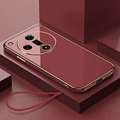 Oppo Find X7 Ultra 5G用極薄ソフトケース シリコンケース 耐衝撃 全面保護 アンド指輪 マグネット式 バンパー X03L Oppo レッド