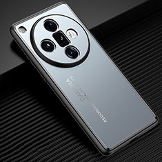 Oppo Find X7 Ultra 5G用ケース 高級感 手触り良い アルミメタル 製の金属製 兼シリコン カバー JL2 Oppo ネイビー