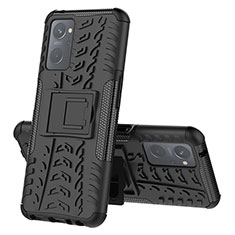 Oppo K10 4G用ハイブリットバンパーケース スタンド プラスチック 兼シリコーン カバー JX2 Oppo ブラック