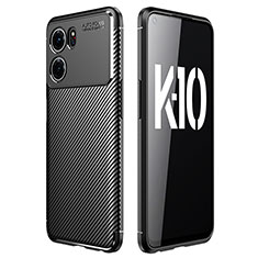 Oppo K10 5G用シリコンケース ソフトタッチラバー ツイル カバー Oppo ブラック