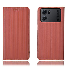 Oppo K10 5G用手帳型 レザーケース スタンド カバー H23P Oppo ブラウン