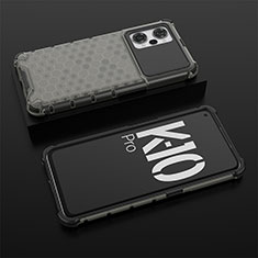 Oppo K10 Pro 5G用360度 フルカバー ハイブリットバンパーケース クリア透明 プラスチック カバー AM2 Oppo ブラック