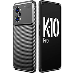 Oppo K10 Pro 5G用シリコンケース ソフトタッチラバー ツイル カバー Oppo ブラック