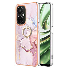 Oppo K11x 5G用シリコンケース ソフトタッチラバー バタフライ パターン カバー アンド指輪 Y05B Oppo ピンク