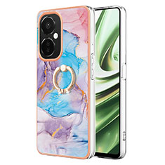 Oppo K11x 5G用シリコンケース ソフトタッチラバー バタフライ パターン カバー アンド指輪 Y03B Oppo ネイビー