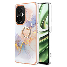 Oppo K11x 5G用シリコンケース ソフトタッチラバー バタフライ パターン カバー アンド指輪 Y03B Oppo ラベンダー