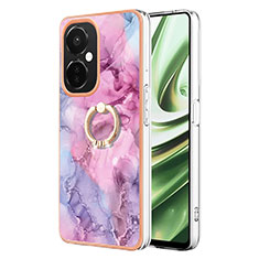 Oppo K11x 5G用シリコンケース ソフトタッチラバー バタフライ パターン カバー アンド指輪 Y01B Oppo ラベンダー