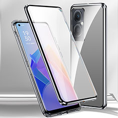 Oppo K11x 5G用ケース 高級感 手触り良い アルミメタル 製の金属製 360度 フルカバーバンパー 鏡面 カバー P01 Oppo シルバー