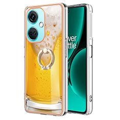 Oppo K11x 5G用シリコンケース ソフトタッチラバー バタフライ パターン カバー アンド指輪 Y02B Oppo イエロー