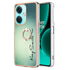 Oppo K11x 5G用シリコンケース ソフトタッチラバー バタフライ パターン カバー アンド指輪 Y02B Oppo グリーン