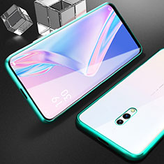 Oppo K3用ケース 高級感 手触り良い アルミメタル 製の金属製 360度 フルカバーバンパー 鏡面 カバー M01 Oppo グリーン