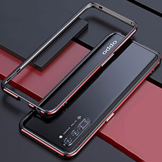 Oppo K7 5G用ケース 高級感 手触り良い アルミメタル 製の金属製 バンパー カバー Oppo レッド